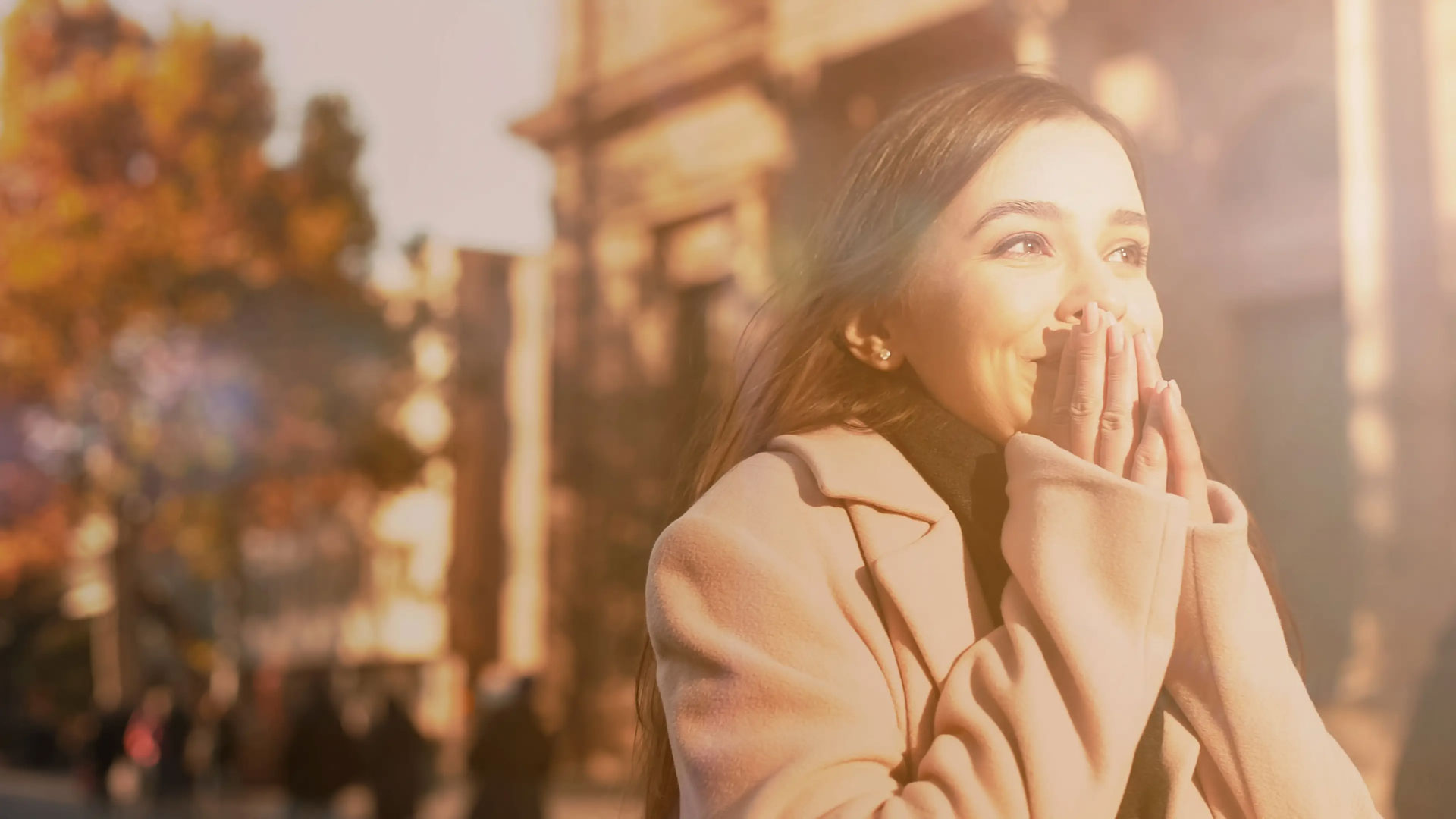 A young woman filled with hope. Picture taken at the golden hour of the day.